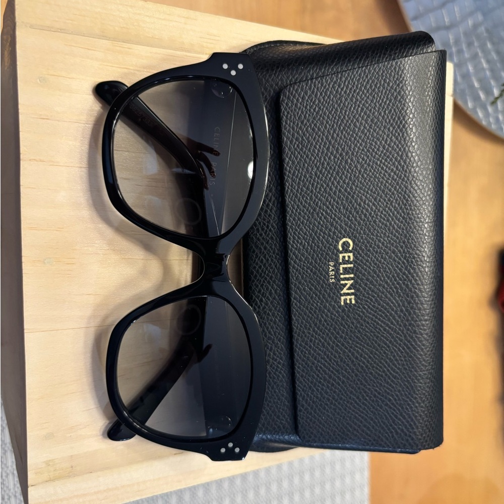 Celine Classic Black Sunglasses with Textured Case